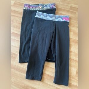 PINK Victoria's Secret Bundle of 2 Older style crop leggings